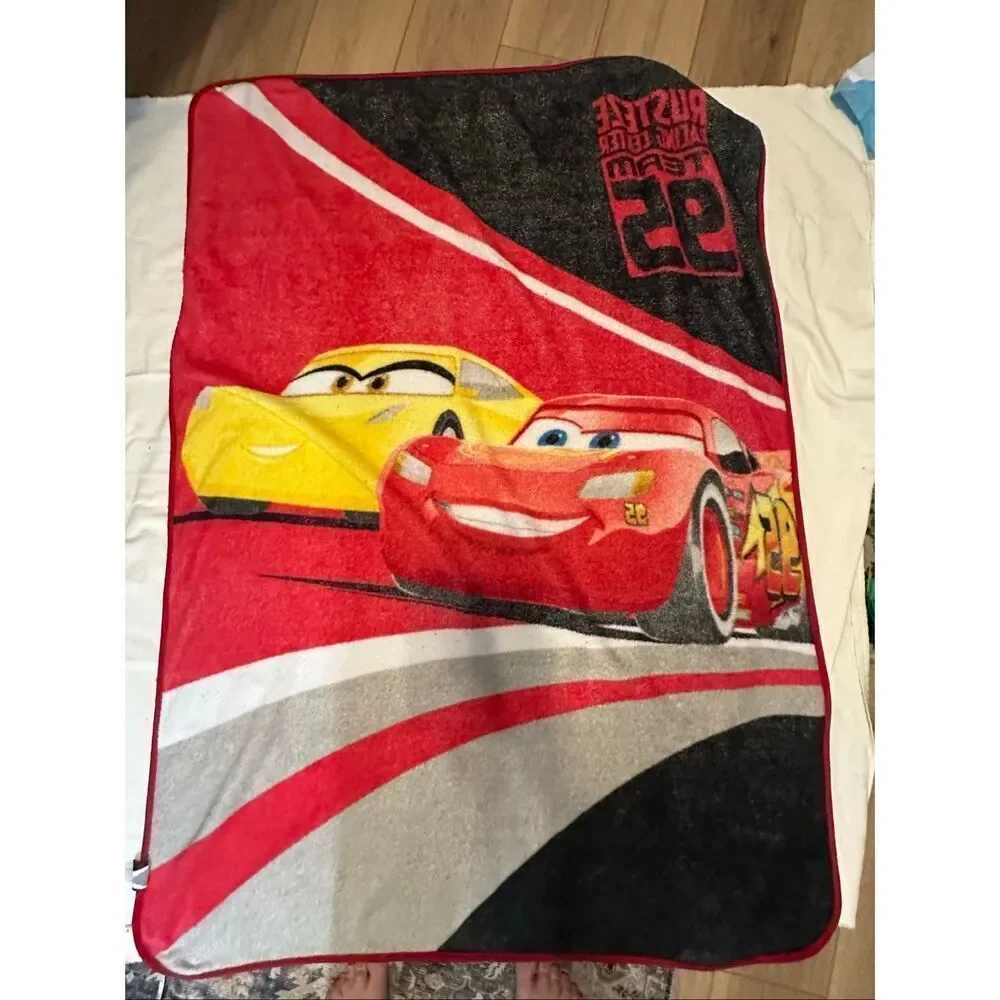 Vintage Disney Pixar Cars Lightning McQueen Throw Blanket 46